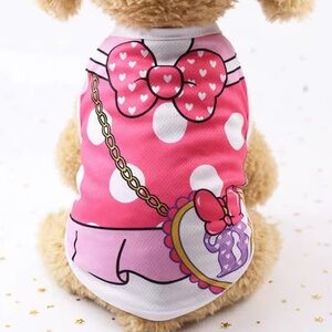 Pink Polka Dot Dog Dress with Bow